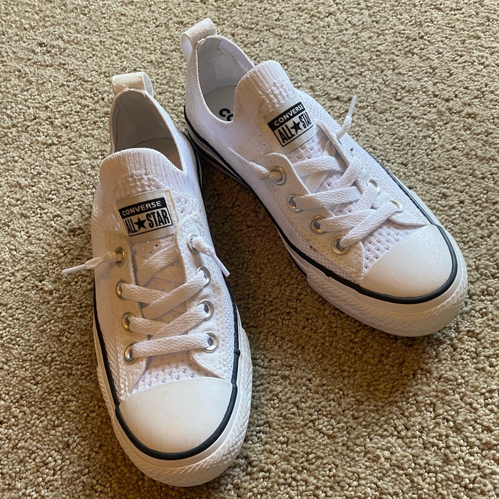 Converse white slip on sneakers